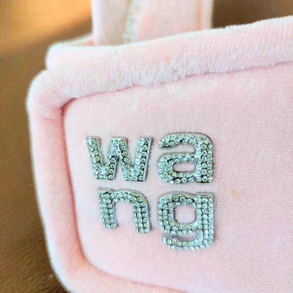 Alexander Wang Jessie Padded Velour Mules/ Slides/ Kitten Heels - Picture 5 of 6